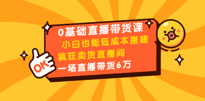 （1472期）0基础直播带货课：小白也能低成本搭建疯狂卖货直播间：1场直播带货6万