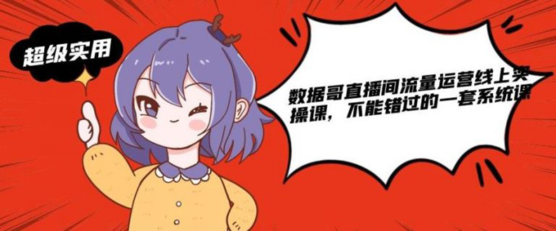 （1866期）数据哥直播间流量运营线上实操课，不能错过的一套系统课