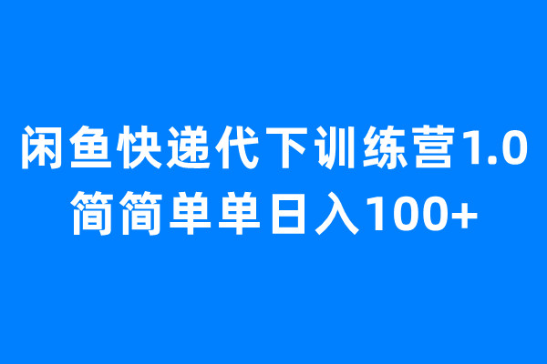 （6671期）闲鱼快递代下训练营1.0，简简单单日入100+